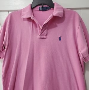 Pink short sleeve polo shirt